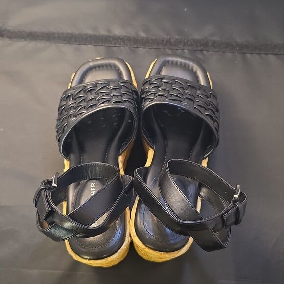 BRAND NEW MARC FISHER WOMEN's GODINA ESPADRILLE SQUARE TOE WEDGE SANDAL G1 - Picture 6 of 15